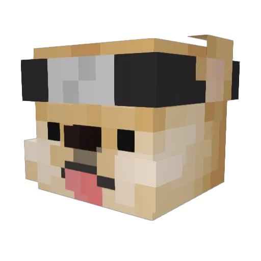Quiless Minecraft avatar head, 3D render