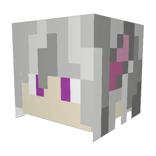 Quilled_Panda Minecraft avatar head, 3D render