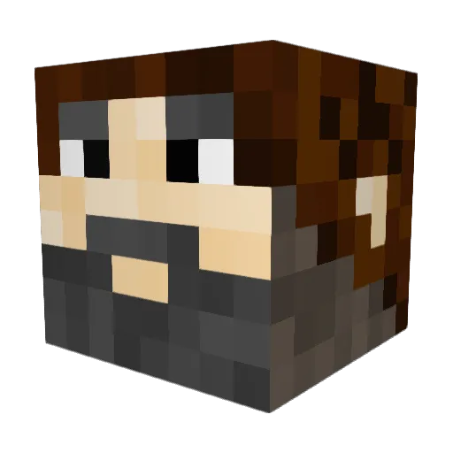 QuillerWhale Minecraft avatar head, 3D render