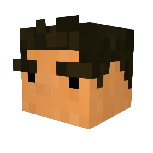 Quillibee Minecraft avatar head, 3D render