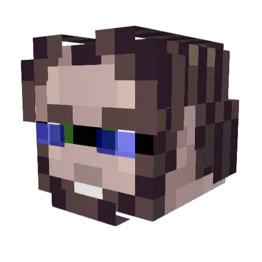 Quillobyte Minecraft avatar head, 3D render
