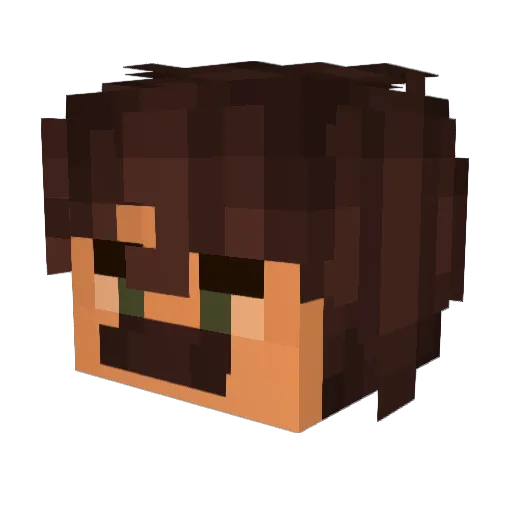 Quilp Minecraft avatar head, 3D render