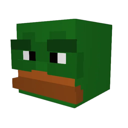 Quimiflux Minecraft avatar head, 3D render