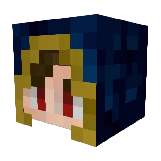 Quindren Minecraft avatar head, 3D render