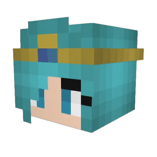 Quineko Minecraft avatar head, 3D render