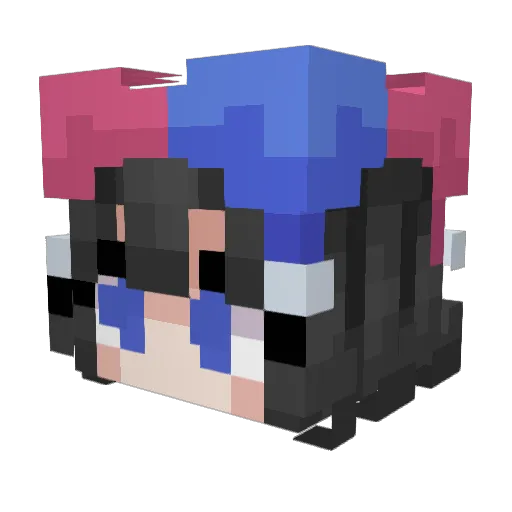 QuinnBearTV Minecraft avatar head, 3D render