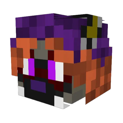 QuinnHyena Minecraft avatar head, 3D render