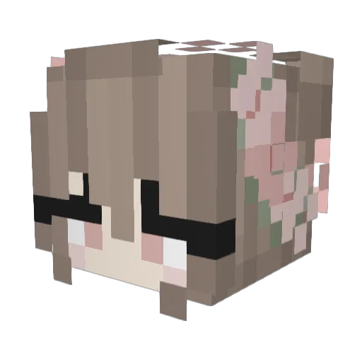 QuinnLalu Minecraft avatar head, 3D render