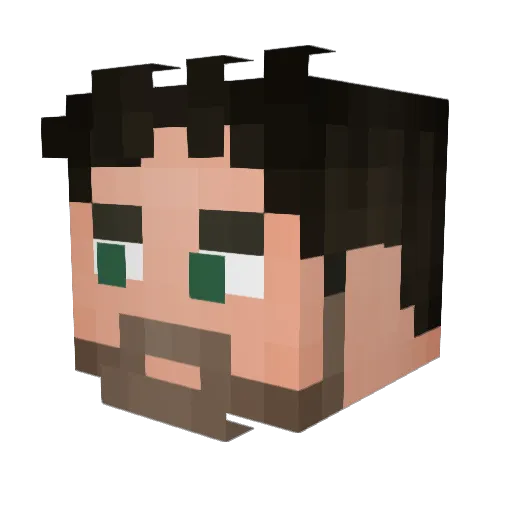 QuinnPlush Minecraft avatar head, 3D render