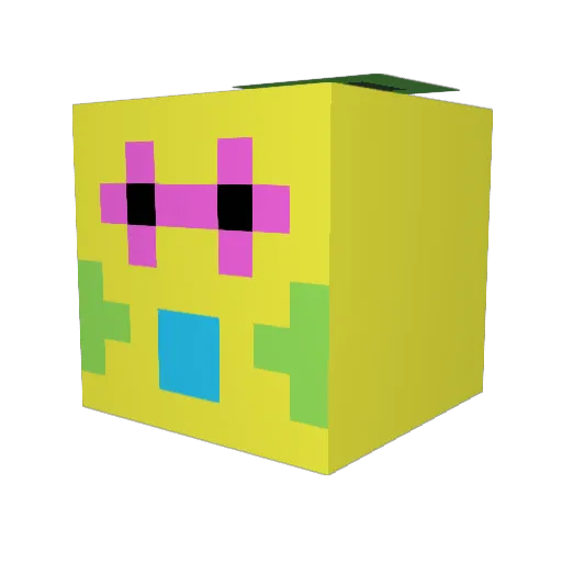 Quinncel Minecraft avatar head, 3D render