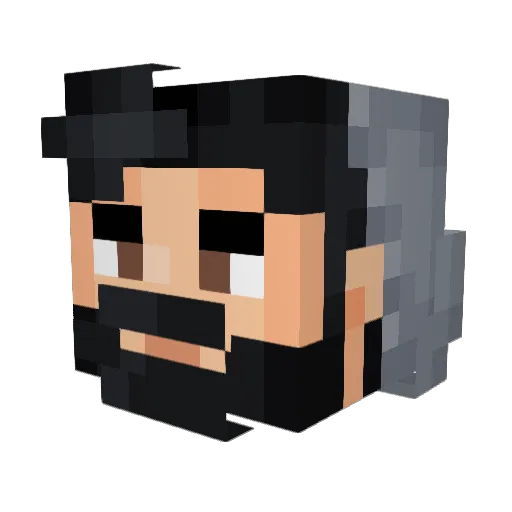 Quinnelton Minecraft avatar head, 3D render