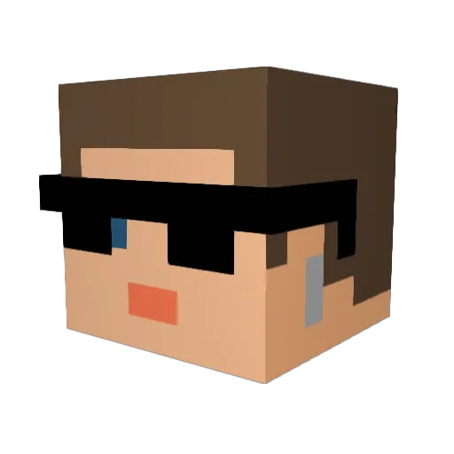 Quinnipin Minecraft avatar head, 3D render