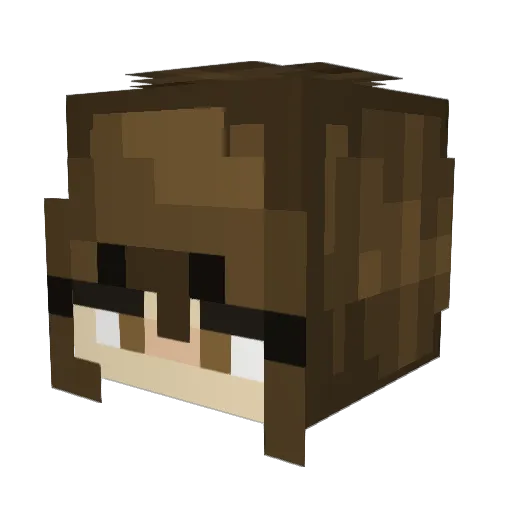 Quinnrex Minecraft avatar head, 3D render