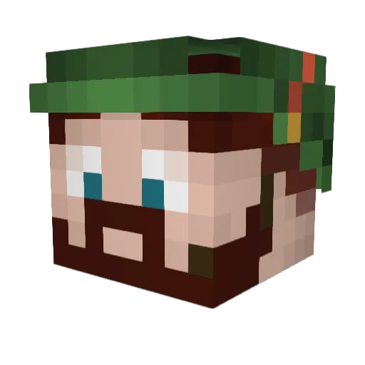 Quinpinn Minecraft avatar head, 3D render