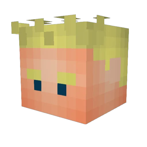 Quintenvn Minecraft avatar head, 3D render