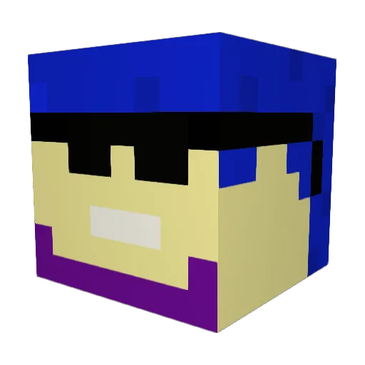 Quintolius Minecraft avatar head, 3D render