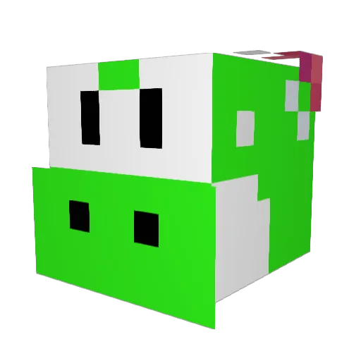 QuinziePop Minecraft avatar head, 3D render