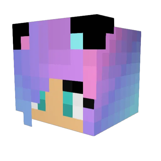 Quinzxer Minecraft avatar head, 3D render