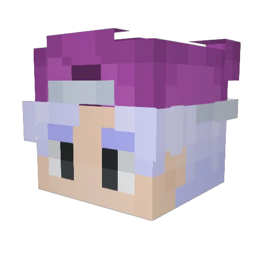 QuiowALT Minecraft avatar head, 3D render