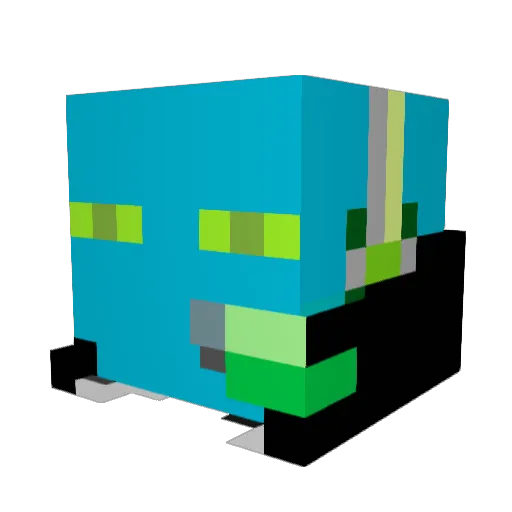 Quipu Minecraft avatar head, 3D render