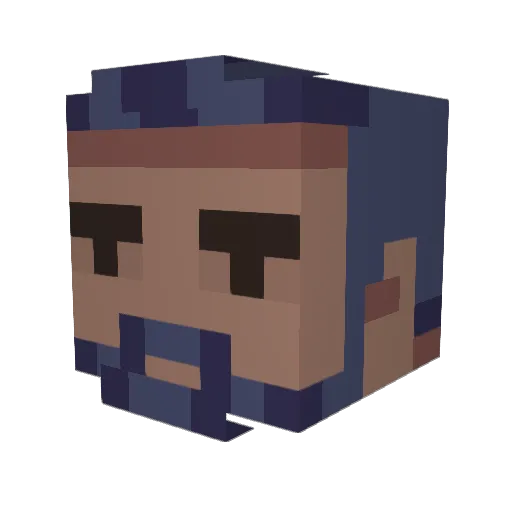 Quiqu_ Minecraft avatar head, 3D render