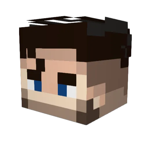 Quirisanu Minecraft avatar head, 3D render