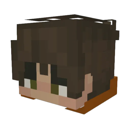 QuirkyPiano Minecraft avatar head, 3D render