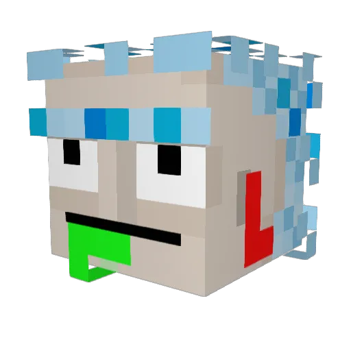 Quirtoz Minecraft avatar head, 3D render