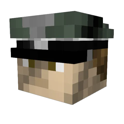 Quiscaluss Minecraft avatar head, 3D render