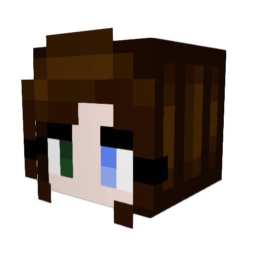 Quishio Minecraft avatar head, 3D render