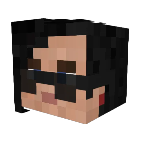 QuitLoud Minecraft avatar head, 3D render