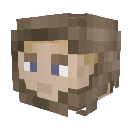 QuitaEsmalte Minecraft avatar head, 3D render
