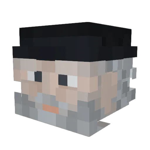 QuitePhat Minecraft avatar head, 3D render