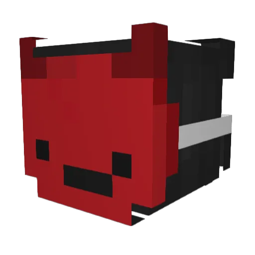 Quitters Minecraft avatar head, 3D render