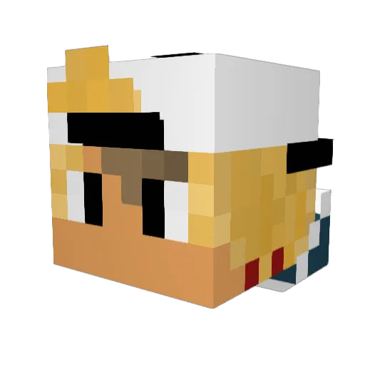 Quivvex Minecraft avatar head, 3D render