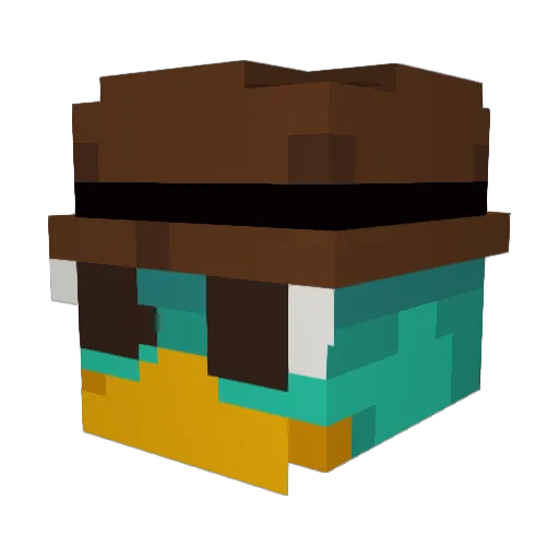 Quivvix Minecraft avatar head, 3D render