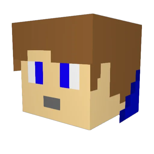 Quizik2 Minecraft avatar head, 3D render