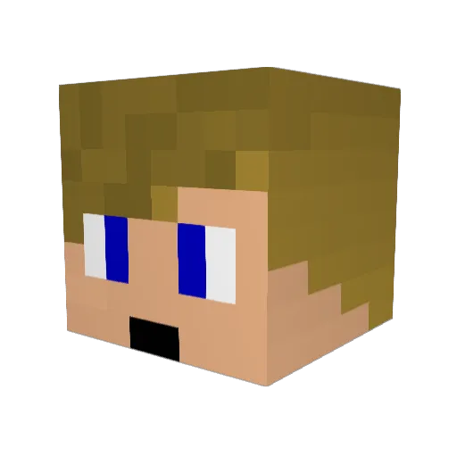 Quizzix Minecraft avatar head, 3D render