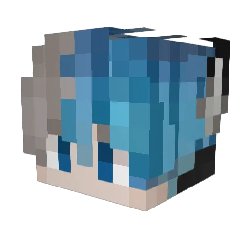 Qujie Minecraft avatar head, 3D render