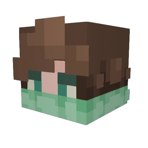Quki14 Minecraft avatar head, 3D render