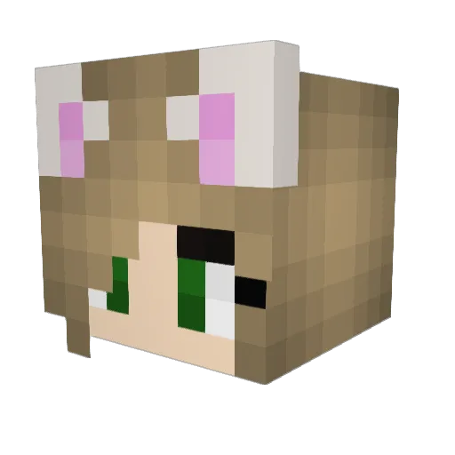 Qulnnzel Minecraft avatar head, 3D render