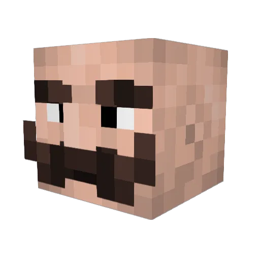 QumPill Minecraft avatar head, 3D render