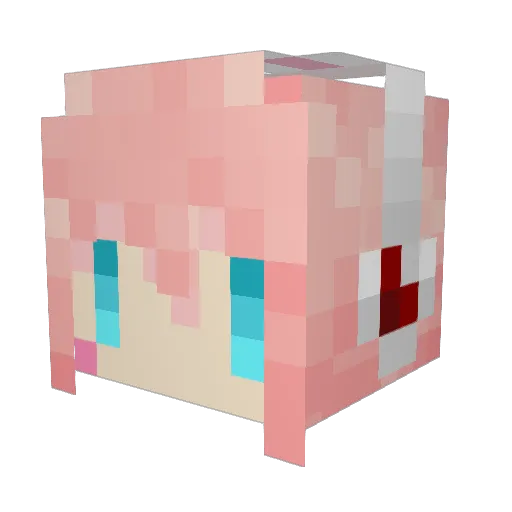 Qumulox Minecraft avatar head, 3D render
