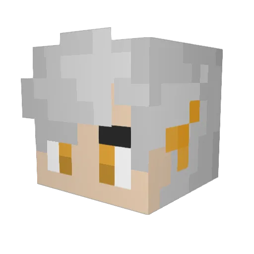Qumuluss Minecraft avatar head, 3D render