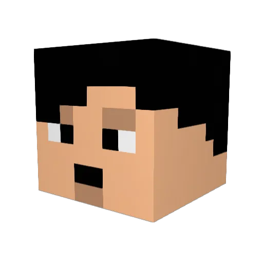 QunoQ Minecraft avatar head, 3D render