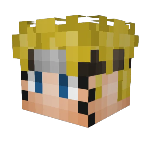 QuocLe Minecraft avatar head, 3D render