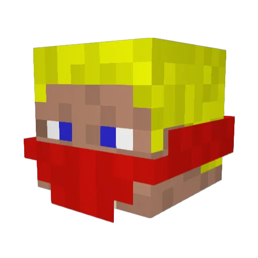 Quok Minecraft avatar head, 3D render