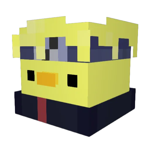 Quonky1 Minecraft avatar head, 3D render