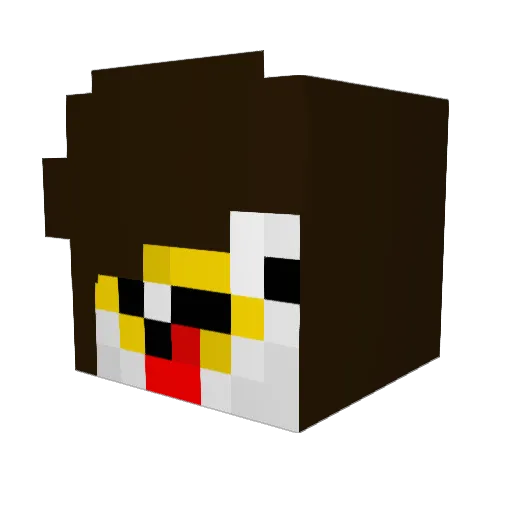 QuorraBean Minecraft avatar head, 3D render