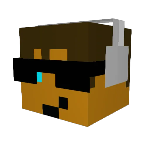 QuotedPrince Minecraft avatar head, 3D render